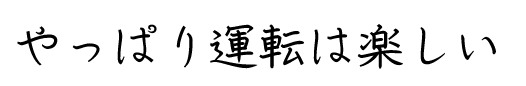 やっぱり運転は楽しい